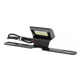 Luz Placa Moto Iluminação Com 6 Led Com Suporte Em Preto
