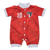 Macacão Bebê São Paulo Vermelho Curto - Torcida Baby
