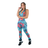 Macacão Bojo Longo Feminino Estampado Suplex Fitness