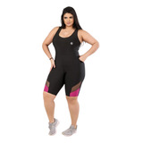 Macacão Curto De Academia Plus Size Suplex Exg