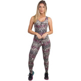 Macacão Feminino Fitness Suplex Estampado Academia Qualidade