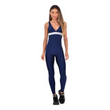 Macacão Fitness Flexão Azul Marinho Ccm Sports