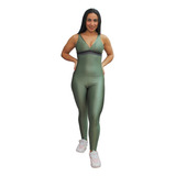 Macacão Fitness Flexão Verde Ccm Sports