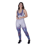Macacao Longo Academia Feminino Estampado Bojo E Forro Orbis