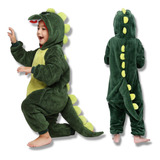 Macacão Pijama Infantil Menino De Dinossauro Dino Com Capuz