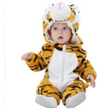 Macacão Tigre Kigurumi Fantasia Infantil Animal Presente