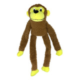 Macaco Pelucia Pet Grande 42cm Cachorro Brinquedo Resistente Cor Marrom-escuro