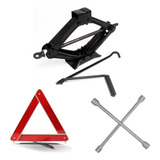 Macaco Sanfona + Chave De Roda + Triangulo Kit Estepe Carro