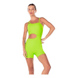Macaquinho Cut Out Sunny Verde Neon Vestem