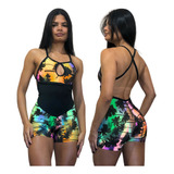 Macaquinho De Academia Fitness Short Shortinho Curto