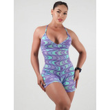 Macaquinho Feminino Curto Academia Moda Fitness Feminina