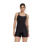 Macaquinho Fitness Curto Feminino Academia Canelado Liso Fit