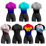 Macaquinho Gel Ciclismo Feminino Roupa Macaquinho Uv+