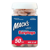 Macks Earplugs Protetor Auricular Ultra Soft 50 Pares 33db