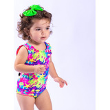 Maiô Bebê Praia Proteção Uv 50+ Cavalo Marinho Viva Flor