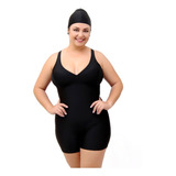 Maiô De Hidroginástica Liso Plus Size Com Bojo Removível