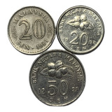 Malásia- 20 E 50 Sen 1981, 1991 E 1998 Frete Grátis