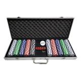 Maleta Alumínio Poker Com 500 Fichas Baralhos Dados Chaves 