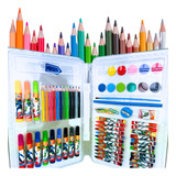 Maleta De Pintura Para Colorir Infantil 68 Peças Hero Squad