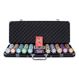 Maleta De Poker 500 Fichas Monte Carlo 3-tone Configurável