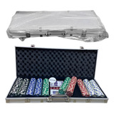 Maleta Jogo De Poker C/ 500 Fichas Precificadas 2 Baralhos