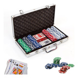 Maleta Poker 300 Fichas Kit Completo Profissional 2 Baralhos