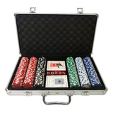 Maleta Poker Completa Com 300 Fichas E Acessórios Inclusos**
