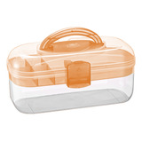 Maleta Translucida Organizadora Manicure Esmaltes Maquiagem