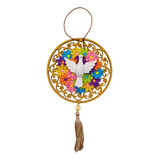 Mandala Divino Espírito Santo Resina Flor Porta Parede 14cm