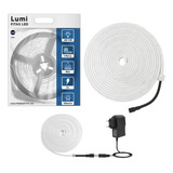 Mangueira De Fita Led Neon Lumi 5m Flexível 12v A Prova D'água Branco Quente Com Fonte Alimentaçao