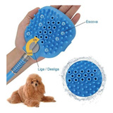 Mangueira Luva Banho Pet Cachorro Chuveirinho Massageador Cor Azul