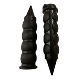 Manopla Alumínio E Borracha Spike Preta 7/8' Motos Custom