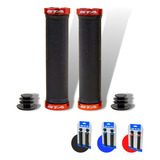 Manopla Bike 130mm Gta Rider Borracha Preta C/trava Vermelha