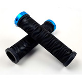 Manopla Bike Mtb Com Trava Bicicleta Punho Anel Gts Tsw Par Cor Azul
