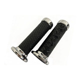 Manopla Custom Moto Shadow 600/750/1100 Couro Preto 1 Pol