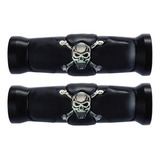 Manopla Punho Custom Caveira 7/8 Aço Virago 250 Preta
