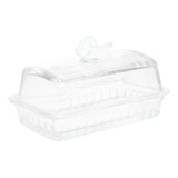Manteigueira Luxo De Vidro Butterfly Wolff 17cm X 10,5cm X10 Cor Transparente