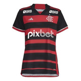 Manto Flamengo Feminina Jogo 1 adidas 2024 + Kit Patrocínio