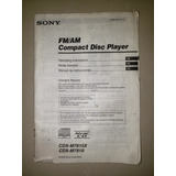 Manual Prop Sony Campact Disc Player Cdx-m7815x E Cdx-m7810 