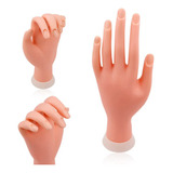 Mão Silicione Treino Unhas Flexível Articulada Manicure