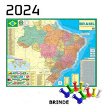 Mapa Brasil Atualizado Politico Rodovia + 10 Alfinetes