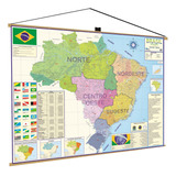 Mapa Brasil Regional Norte Sul.. Regiões Laminado Moldura
