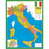 Mapa Itália Politico Rodoviário Gigante 120 Cm X 90 Cm Atual