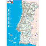 Mapa Portugal Politico Turístico Atualizado - 120cm X 90cm 