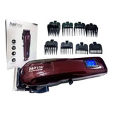 Máquina De Corte Profissional Hairstar Sem Fio Bivolt Km-209 Cor Vinho 110v/220v