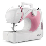 Máquina De Costura Reta Elgin Futura Jx-2040 Portátil Branca/rosa 220v