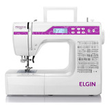 Máquina De Costura Reta Elgin Premium Jx-10000 Portátil Branca 127v/220v