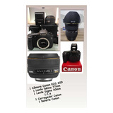 Máquina Fotográfica Canon + Lentes, Bateria E Case