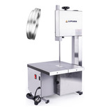 Máquina Serra Fita De Bancada + Serra Extra - Bivolt - Para Cortar Carne Osso Peixe Congelados - Para Açougue Mercearia - Inox - Marca Lufiara