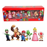 Mario Bros Coleção Action Figure 6 Bonecos C/ Caixa Brinqued